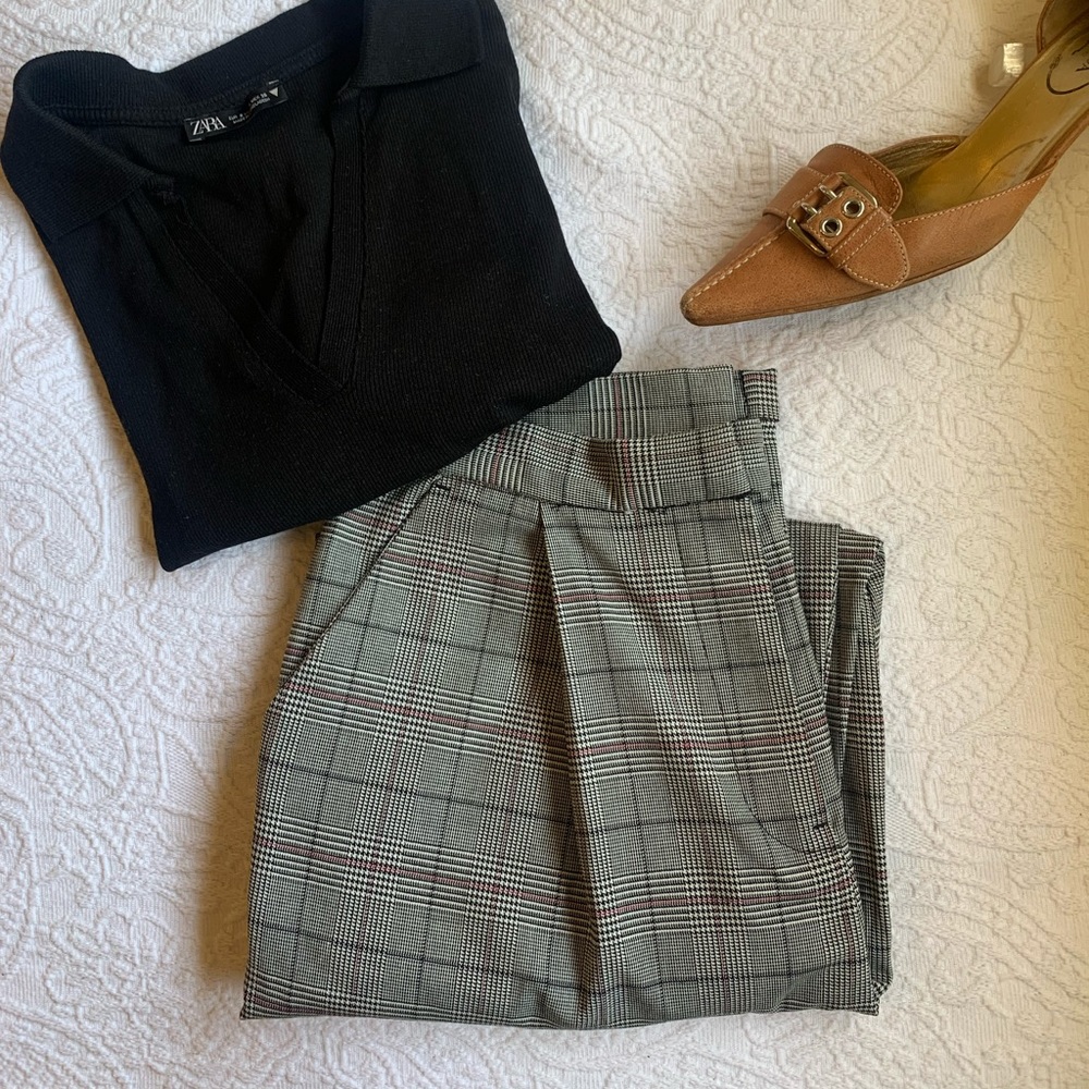 Gray Plaid Trousers
